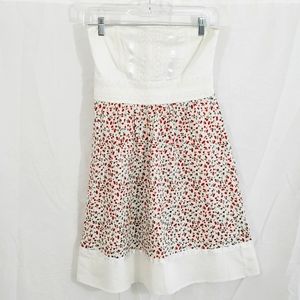 Maurices strapless dress cherry print with lace accents